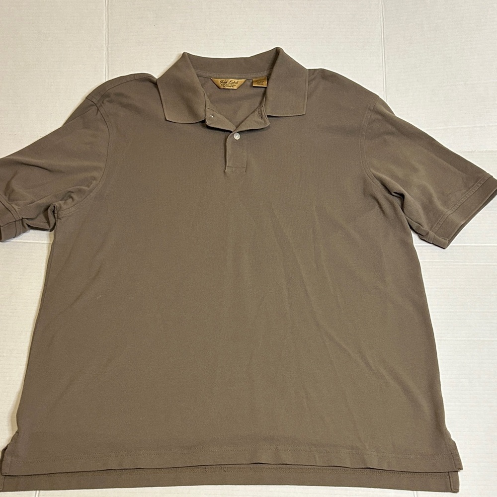 Gold Label Roundtree & Yorke Sz Large Clay Polo Shirt. Textured. Business Casual